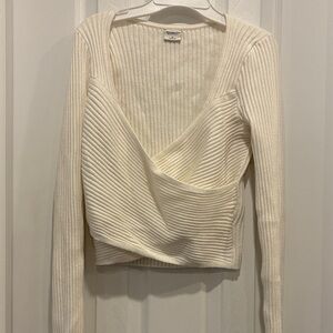 Abercrombie & Fitch Cream Ribbed Knit Top